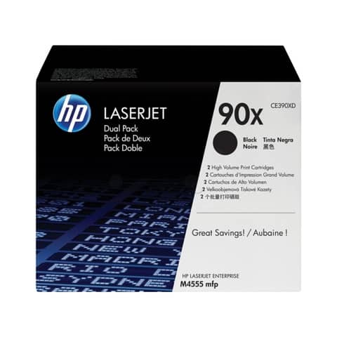 Toner alta capacità 90X HP nero  Conf. 2 - CE390XD